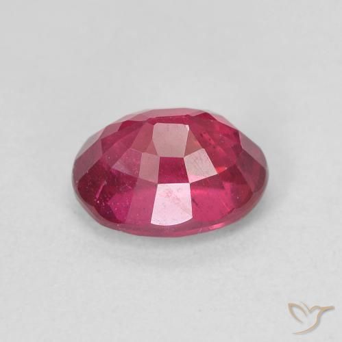 Rubis Rose rougeâtre profond naturelle ovale, 1.87 ct, VS