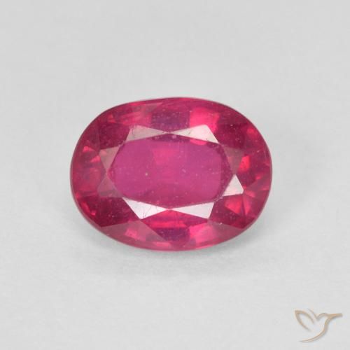 1.57ct Naturel Rouge léger Rubis, ovale, VS-SI