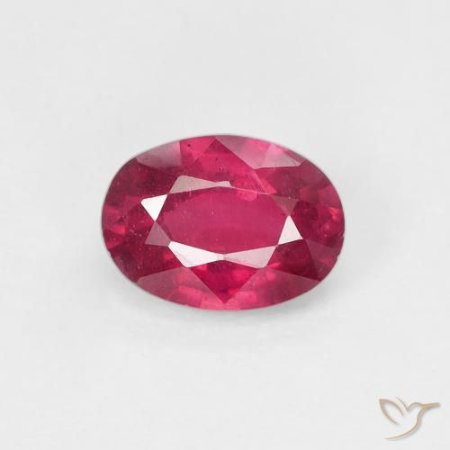 1.08ct Naturel Medium Dark-Red Rubis, ovale, VS