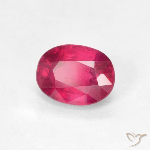 Rubis Rouge léger naturelle ovale, 1.18 ct, VS