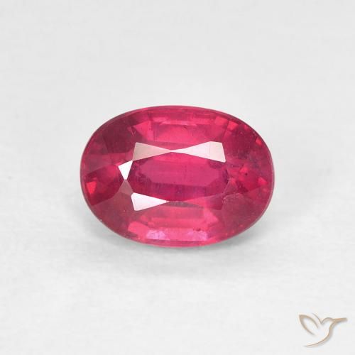 1.29ct Naturel Rose rougeâtre profond Rubis, ovale, VS