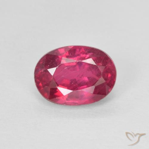 1.20ct Naturel Rouge léger Rubis, ovale, VS-SI
