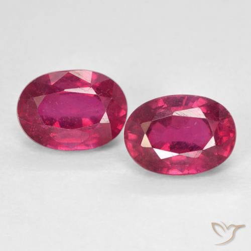 2.75ctw Naturel Rose rougeâtre profond Rubis, ovale, VS