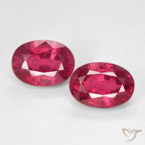 2.72ctw Naturel Rose rougeâtre profond Rubis, ovale, VS