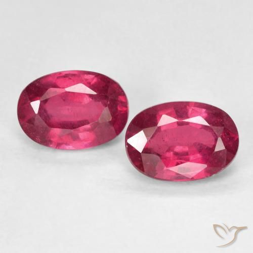 2.44ctw Naturel Rose rougeâtre profond Rubis, ovale, VS