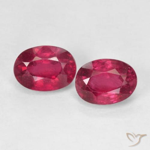 2.76ctw Naturel Rose rougeâtre profond Rubis, ovale, VS