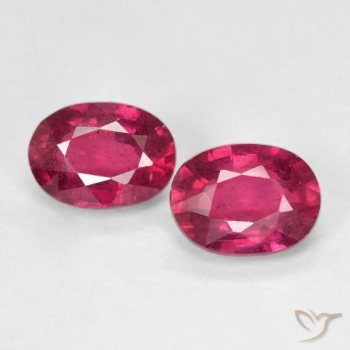 2.37ctw Naturel Rose rougeâtre profond Rubis, ovale, VS