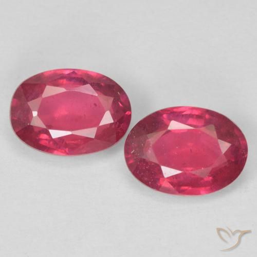 2.05ctw Naturel Rose rougeâtre profond Rubis, ovale, VS