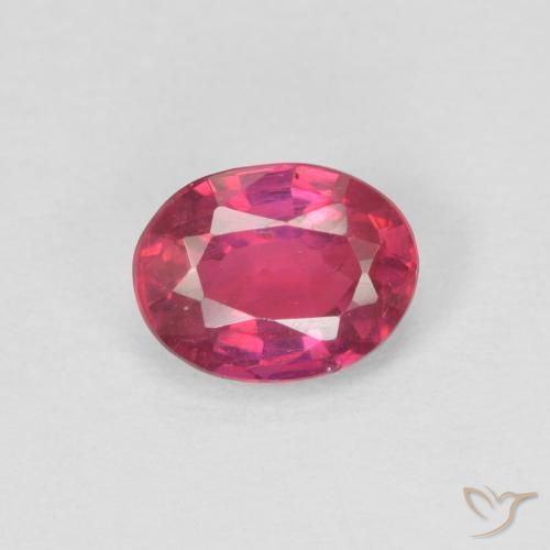 0.99ct Naturel Rouge léger Rubis, ovale, VS-SI