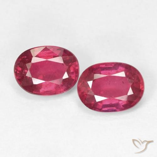 2.06ctw Naturel Rose rougeâtre profond Rubis, ovale, VS