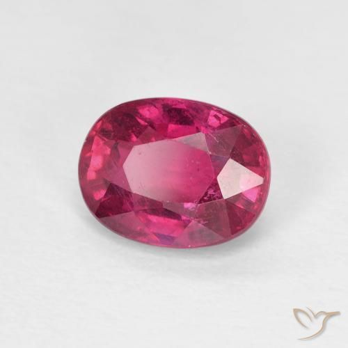 Rubis Rouge Rosâtre naturelle ovale, 1.73 ct, VS