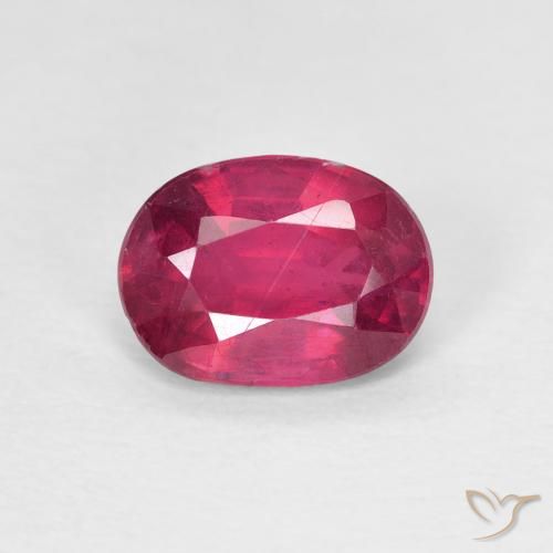 1.58ct Naturel Rose rougeâtre profond Rubis, ovale, VS