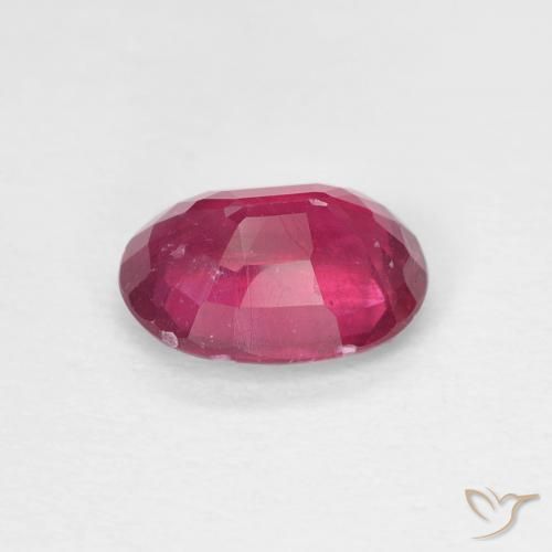 Rubis Rose rougeâtre profond naturelle ovale, 1.58 ct, VS