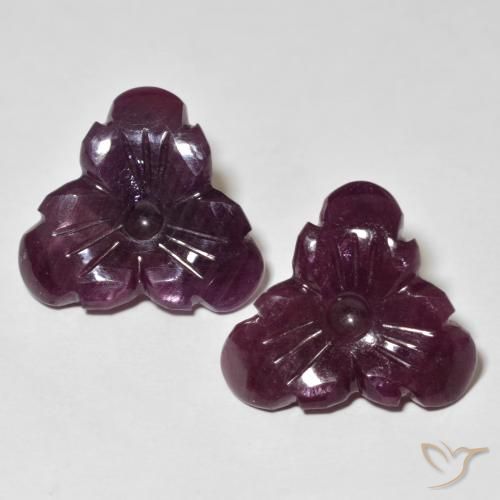 19.71ctw Naturel Rouge acajou Rubis, Taille Fleur, Opaque