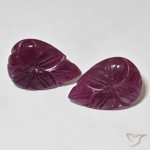 14.04ctw Naturel Rouge framboises Rubis, Taille Fleur, Opaque
