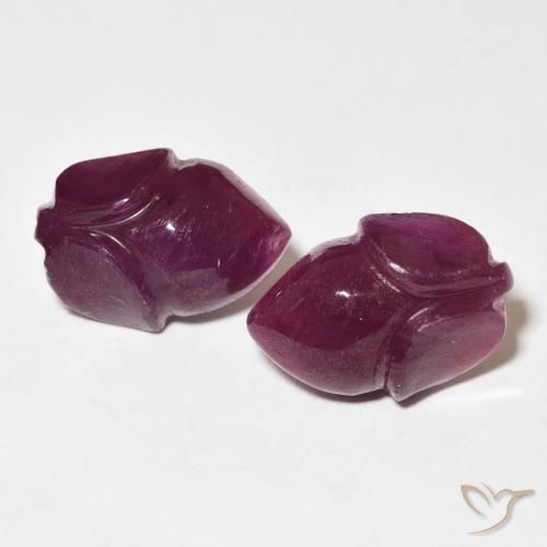 11.57ctw Naturel Medium Dark-Purple Rubis, Taille Fleur, Opaque