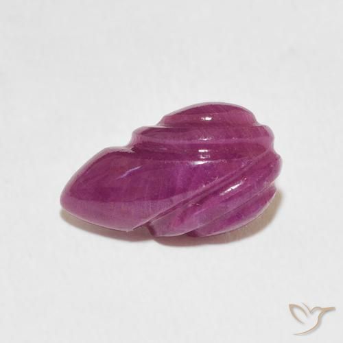 3.16ct Naturel Violet rougeâtre Rubis, Taille Fleur, Opaque