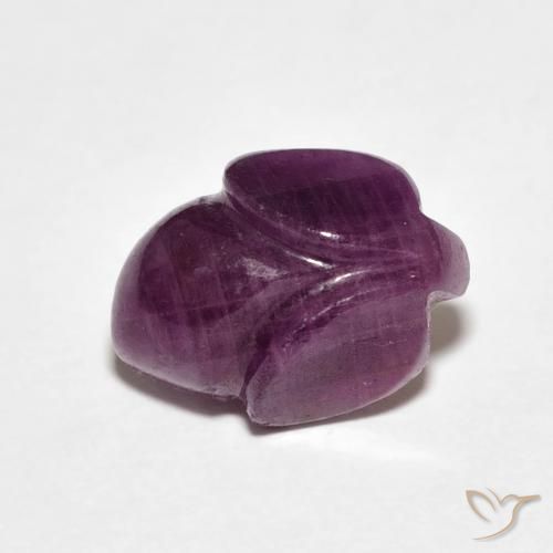 4.58ct Naturel Medium Dark-Purple Rubis, Taille Fleur, Opaque