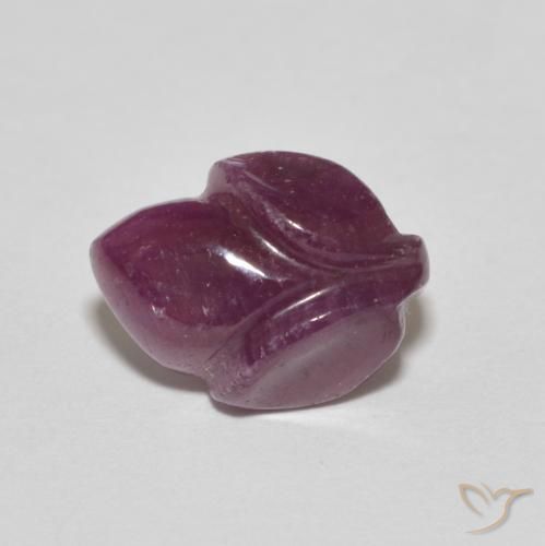 3.10ct Naturel Rouge-violet Rubis, Taille Fleur, Opaque
