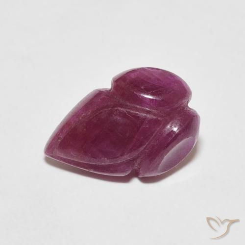 2.30ct Naturel Rouge foncé Rubis, Taille Fleur, Opaque