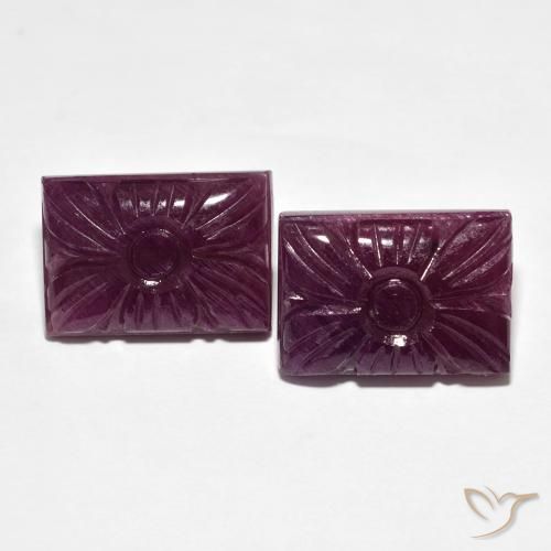 21.58ctw Naturel Rouge foncé Rubis, Taille Fleur, Opaque