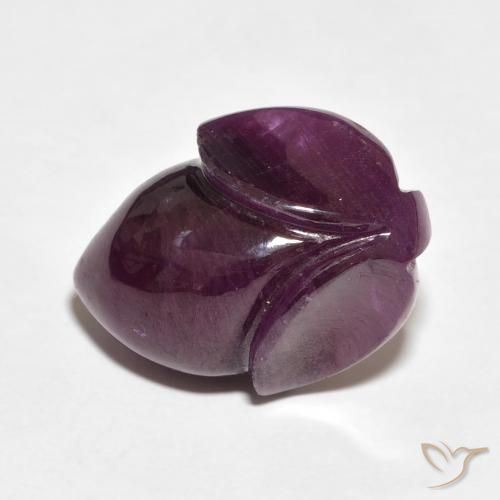 13.39ct Naturel Rouge framboises Rubis, Taille Fleur, Opaque