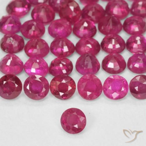 Rubis Rouge Rosâtre naturelle Tour, 0.14 ct, VS-SI