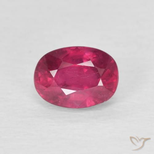 1.28ct Naturel Rose rougeâtre profond Rubis, ovale, VS