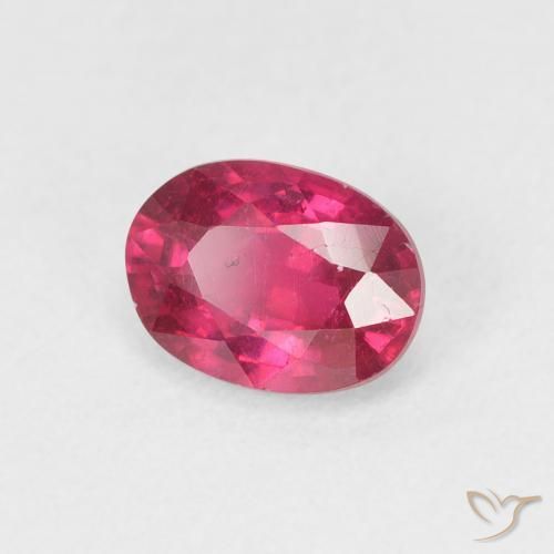 Rubis Rouge Rosâtre naturelle ovale, 1.17 ct, VS