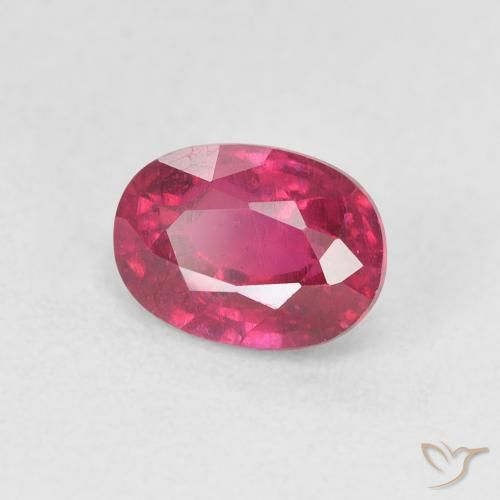 Rubis Rouge Rosâtre naturelle ovale, 1.33 ct, VS