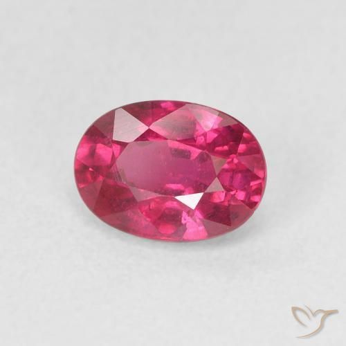 Rubis Rouge Rosâtre naturelle ovale, 1.19 ct, VS