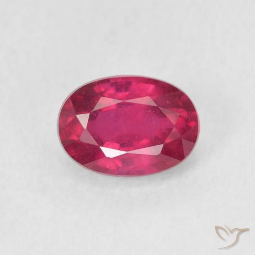 1.36ct Naturel Rouge léger Rubis, ovale, VS