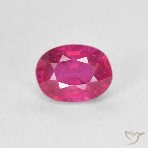 1.34ct Naturel Rouge léger Rubis, ovale, VS