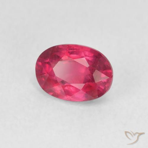 Rubis Rose rougeâtre profond naturelle ovale, 1.27 ct, VS