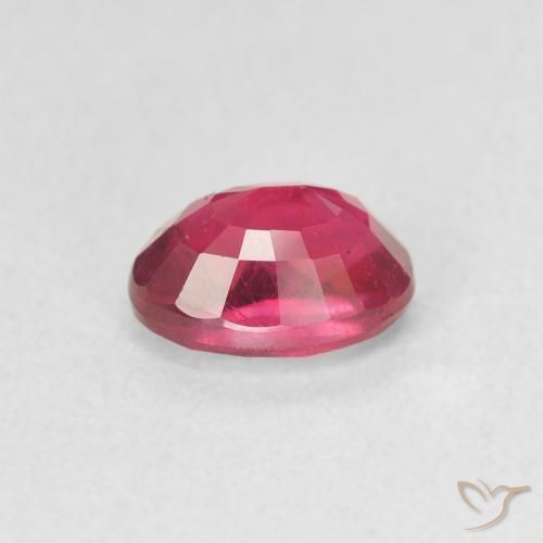 Rubis Rose rougeâtre profond naturelle ovale, 1.27 ct, VS