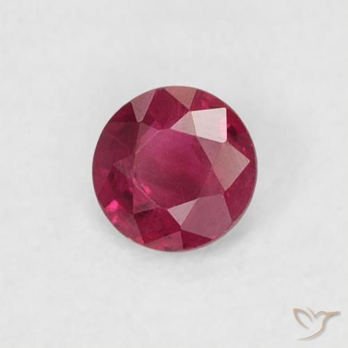 Rubis Rose rougeâtre profond naturelle Tour, 0.17 ct, VS