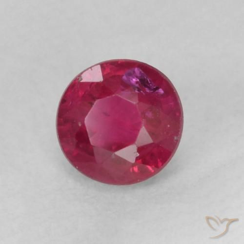 Rubis Rose rougeâtre profond naturelle Tour, 0.31 ct, SI-I1