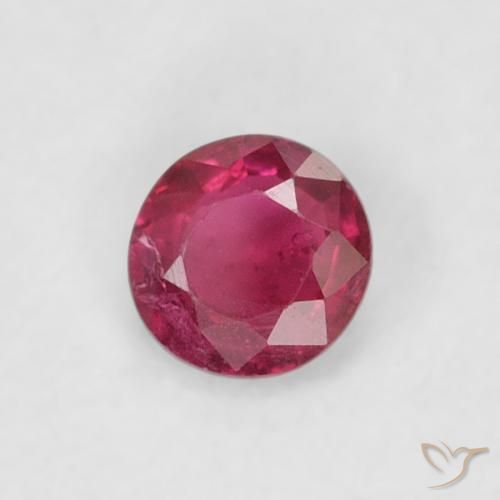 Rubis Rose rougeâtre profond naturelle Tour, 0.18 ct, SI-I1