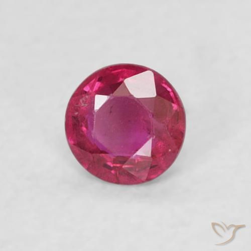 Rubis Rouge Rosâtre naturelle Tour, 0.19 ct, VS