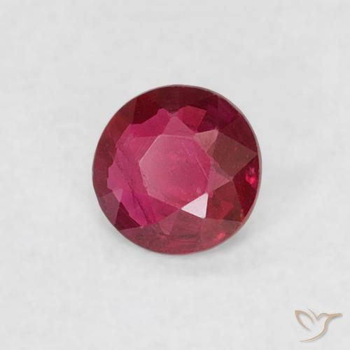 Rubis Rose rougeâtre profond naturelle Tour, 0.14 ct, VS