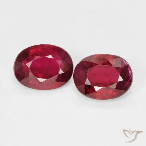 0.90ctw Naturel Rouge moyen Rubis, ovale, VS-SI