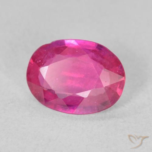 Rubis Medium Dark-Pink naturelle ovale, 1.16 ct, VS