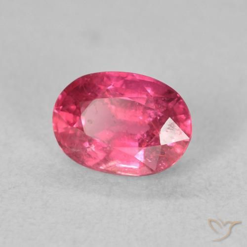 Rubis Rose intense naturelle ovale, 1.27 ct, VS
