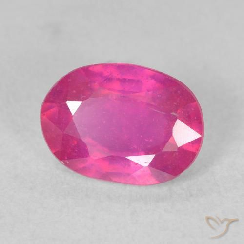 Rubis Medium Dark-Pink naturelle ovale, 1.61 ct, VS