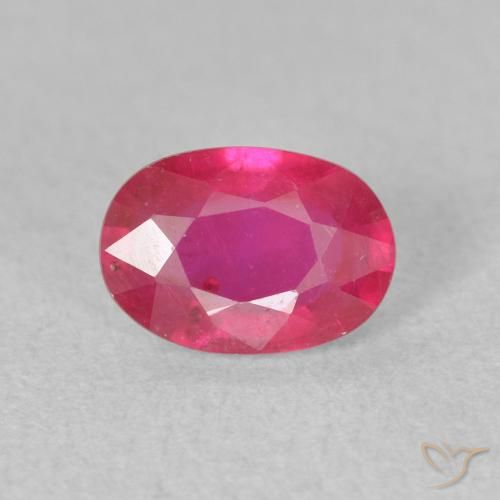 1.01ct Naturel Rouge léger Rubis, ovale, VS