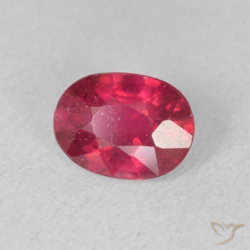Rubis Rouge léger naturelle ovale, 0.99 ct, VS