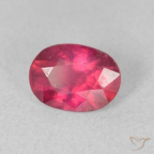 Rubis Rouge Rosâtre naturelle ovale, 1.08 ct, VS