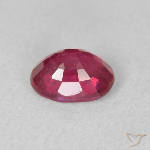 Rubis Rouge Rosâtre naturelle ovale, 1.13 ct, VS