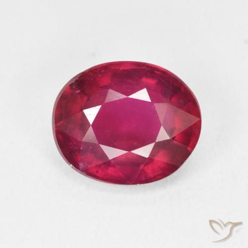5.05ct Naturel Medium Dark-Red Rubis, ovale, VS