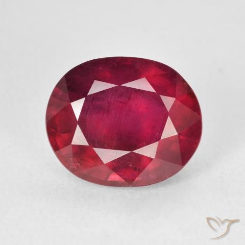 7.45ct Naturel Medium Dark-Red Rubis, ovale, VS